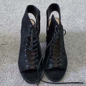 Mossimo lace up suede heels